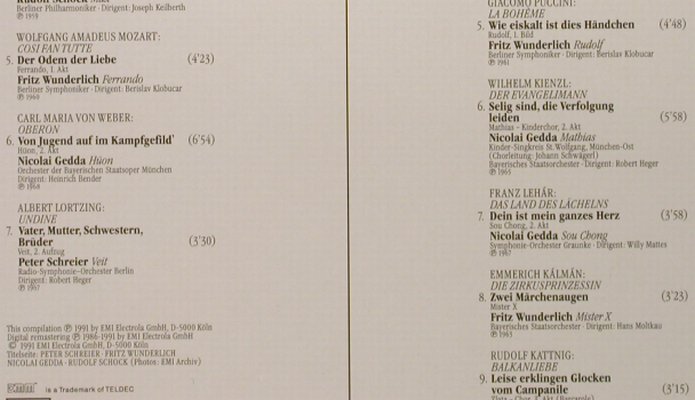V.A.Festival der Deutschen Tenöre: Gedda,Schock,Schreier,Wunderlich, EMI (281/40017/6), D, 1991 Typ: LP Best.-Nr.: L2847 Preis: 6,00 Euro