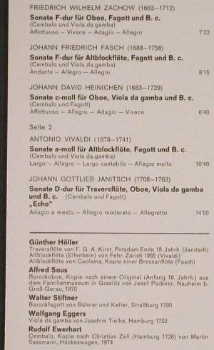 V.A.Bläsersonaten des Barock: Zachow,Fasch,Heinichen,Vivaldi..., Orbis (42 468 9), D, 1985 Typ: LP Best.-Nr.: L2848 Preis: 5,00 Euro