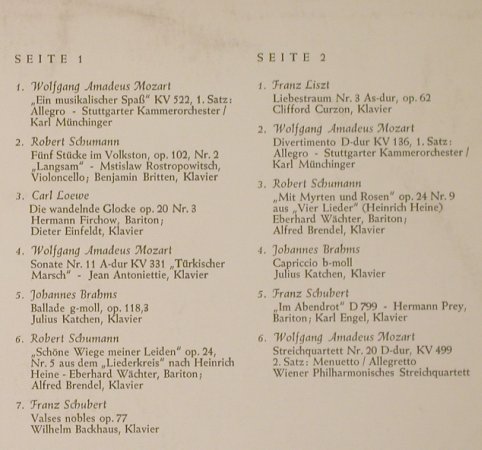 V.A.Liebestraum: Mozart,Schuman,,Loewe...,vg+/vg+, Decca/DSC(F-240/BD), D,  - LP - L2850 - 3,00 Euro