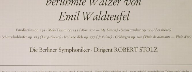 Waldteufel,Emil: Sech berühmte Walzer von, Eurodisc(S 73 833 IU), D,  - LP - L2857 - 6,00 Euro