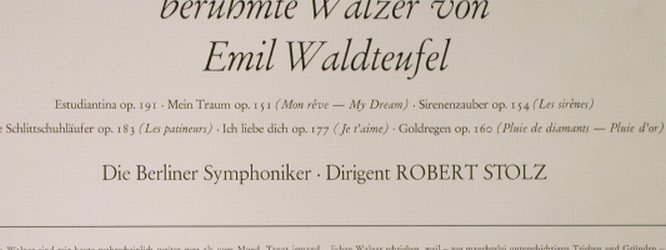 Waldteufel,Emil: Sech berühmte Walzer von, Eurodisc(S 73 833 IU), D,  - LP - L2857 - 6,00 Euro