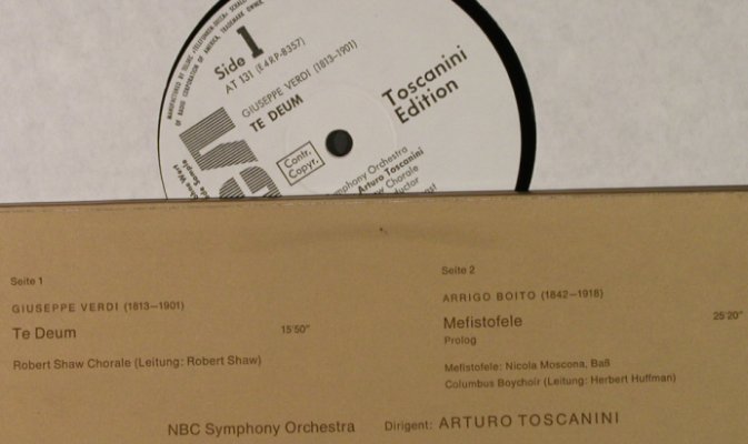 Verdi,Giuseppe / A.Boito: Te Deum/Mefistofele, whMuster, RCA Toscanini Ed.(AT 131), D,  - LP - L2865 - 6,00 Euro