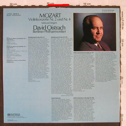 Mozart,Wolfgang Amadeus: Violinkonzerte Nr.2 & 4, m /Vg+, EMI(26 155-2), D, 1972 - LP - L2878 - 5,00 Euro