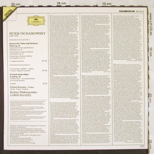 Tschaikowsky,Peter: Violinkonzert D-dur/Serenade Melanc, D.Gr.Club Ed. (26 213-9), D,Ri, 1980 Typ: LP Best.-Nr.: L2906 Preis: 7,50 Euro