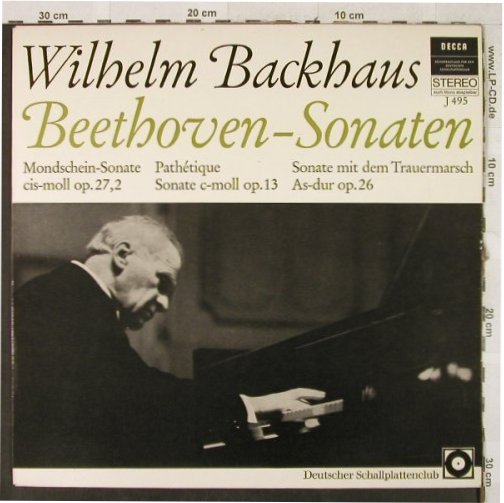 Beethoven,Ludwig van: Sonaten Nr.27.2,8, Wilhelm Backhaus, Decca / DSC(J 495), D,  - LP - L2912 - 7,50 Euro