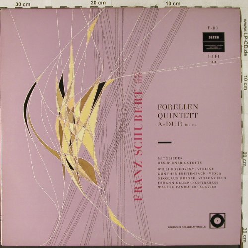 Schubert,Franz: Forellen-Quintett A-dur op.114, Decca/DSC (F 110), D,Club Ed. Typ: LP Best.-Nr.: L2921 Preis: 6,00 Euro