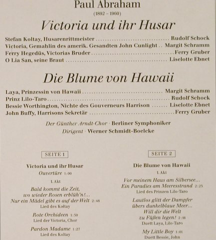 Abraham,Paul: Viktoria & ihr Husar/Blume von Hawa, Eurodisc/Ariola (26 543-9), D, 1987 Typ: LP Best.-Nr.: L2973 Preis: 6,00 Euro