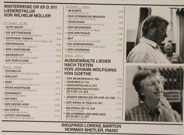 Schubert,Franz: Winterreise & 8 Lieder, Foc, Capriccio (C 30 161/1-2), D, 1987 Typ: 2LP Best.-Nr.: L2980 Preis: 9,00 Euro