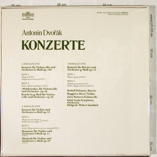 Dvorak,Antonin: Konzerte, Box, DSC-Ed., FS-New, Intercord(26 802-9), D,  - 3LP - L2994 - 14,00 Euro