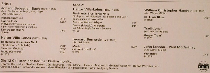 12 Cellisten der Berliner Philharm.: Classics meet Pops, Commerzbank/Teldec (16.45044), D, 1989 Typ: LP Best.-Nr.: L3017 Preis: 6,00 Euro