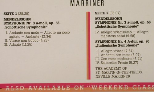 Mendelssohn Bartholdy,Felix: Sinfonie Nr.3 -Schottische/Sym.Nr.4, Decca Weekend(417 694-1), D, 1987 - LP - L3030 - 4,00 Euro