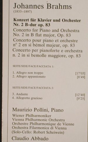 Brahms,Johannes: Klavierkonzert Nr.2 B-Dur op.83, D(91 881 3), D Club-Ed., 1977 - LP - L3037 - 5,50 Euro