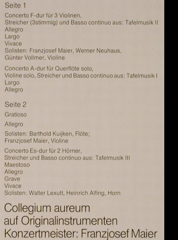 Telemann,Georg Philipp: Tafelmusik-Conc. A-dur,F-dur,Es-dur, Orbis(66 748 5), D, 1978 - LP - L3053 - 7,50 Euro