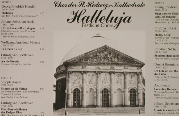 V.A.Halleluja: Festliche Chöre, Foc, Parnass (31 395 7), D,Club Ed., 1980 Typ: 2LP Best.-Nr.: L3069 Preis: 5,00 Euro