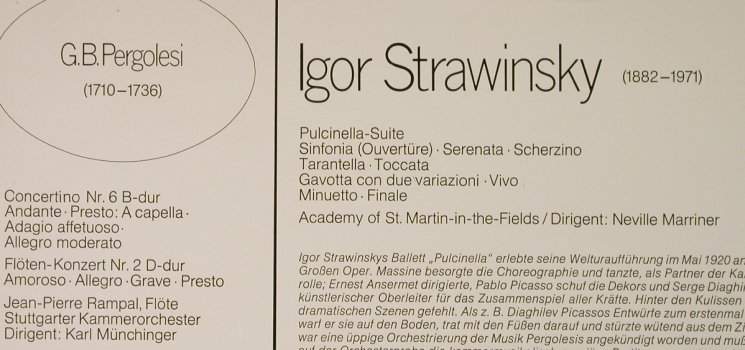 Pergolesi,Giovanni Battista/Strawin: Concertino 6 / Pulcinnella Suite, Grünenthal(TST 77 931), D, 1973 - LP - L3106 - 4,00 Euro