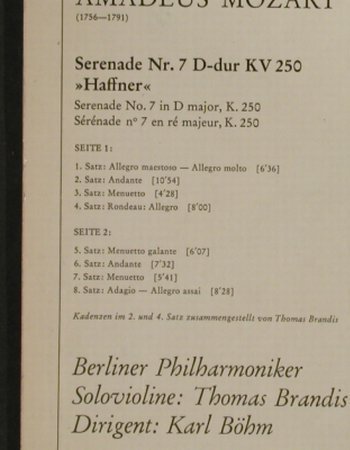 Mozart,Wolfgang Amadeus: Serenade Nr.7 d-dur KV 250(Haffner), D.Gr.(2530 290), D, 1972 - LP - L3125 - 6,00 Euro