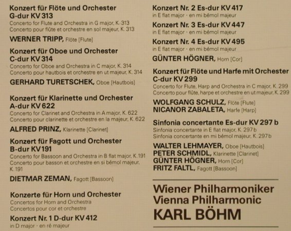 Mozart,Wolfgang Amadeus: Sämtliche Konzerte für Bläser,Box, Deutsche Gramophon(2740 231), D, 1976 - 4LP - L3140 - 20,00 Euro