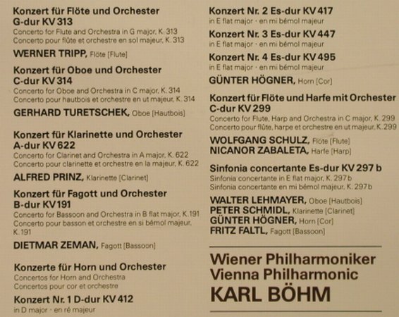 Mozart,Wolfgang Amadeus: Sämtliche Konzerte für Blser,Box, Deutsche Gramophon(2740 231), D, 1976 - 4LP - L3140 - 20,00 Euro