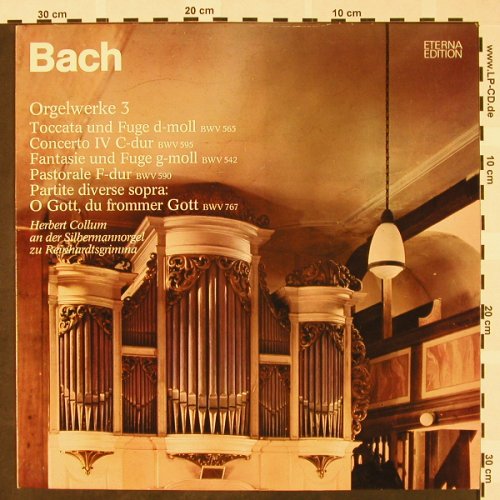 Bach,Johann Sebastian: Orgelwerke  3, (rec.1960), Eterna(8 25 601), DDR, 1974 - LP - L3153 - 6,00 Euro