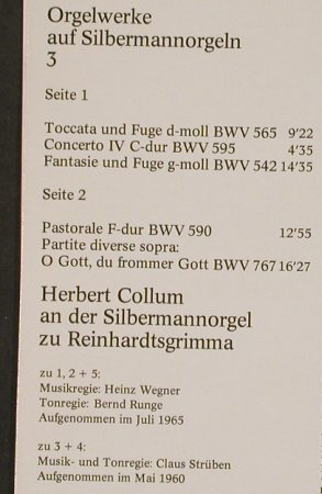 Bach,Johann Sebastian: Orgelwerke  3, Eterna(8 25 601), DDR, 1974 - LP - L3153 - 6,00 Euro
