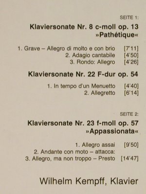 Beethoven,Ludwig van: Klaviersonaten Nr.8,22,23, D.Gr. Resonance(2535 354), D, Ri, 1965 - LP - L3160 - 7,50 Euro
