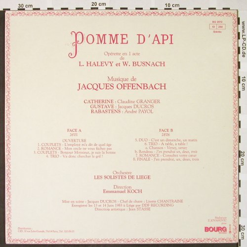 Offenbach,Jacques: Pomme D'Api-Operette en 1 acte, Bourg Records(BG 2010), F, Foc,  - LP - L3172 - 7,50 Euro