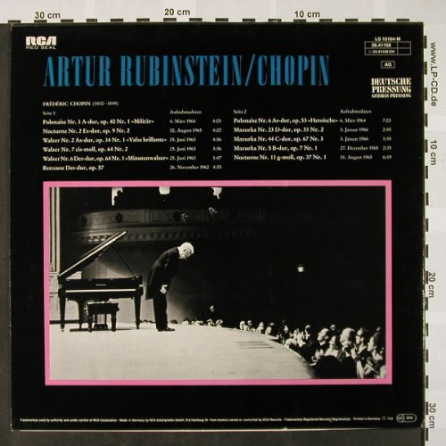 Rubinstein,Artur: Frederic Chopin, RCA Gold Seal (26.41158), D, Ri Typ: LP Best.-Nr.: L3192 Preis: 5,00 Euro