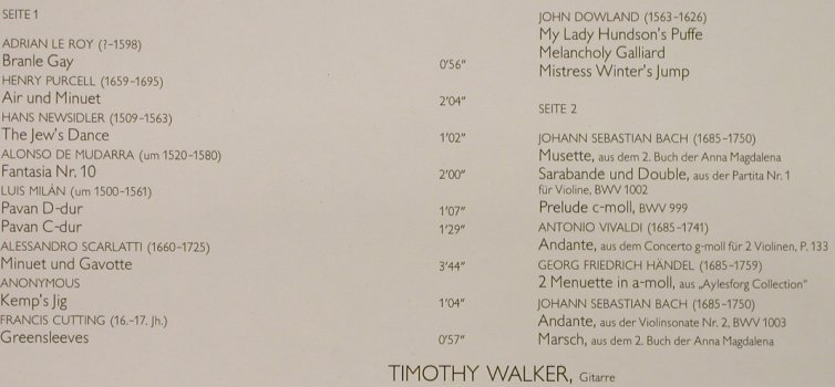 Walker,Timothy: spielt barocke Guitarre, Decca Aspekte(6.42218 AH), D, 1976 - LP - L3205 - 6,00 Euro