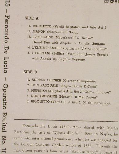 de Lucia, Fernando: Recital No.2, vg+/m-, Eterna(ELP 715), US,  - LP - L3212 - 5,00 Euro