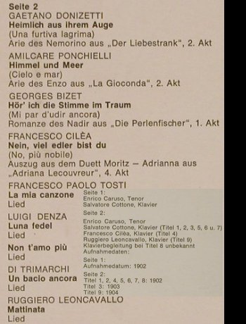 Caruso,Enrico: Unvergänglich-Unvergessen, Dacapo(C 047-00 657), D,  - LP - L3217 - 5,00 Euro