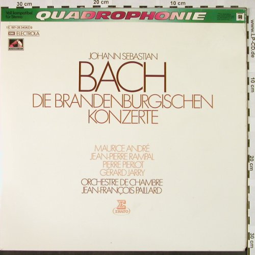 Bach,Johann Sebastian: Die Brandenburgischen Konzerte, Foc, EMI Electrola/EratoSerie (C 187-28 341/42), D, 1973 Typ: 2LPQ Best.-Nr.: L3224 Preis: 9,00 Euro