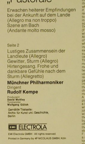 Beethoven,Ludwig van: Sinfonie Nr.6 - Pastorale, EMI(037-02 510 Q), D, 1974 - LPQ - L3228 - 6,00 Euro