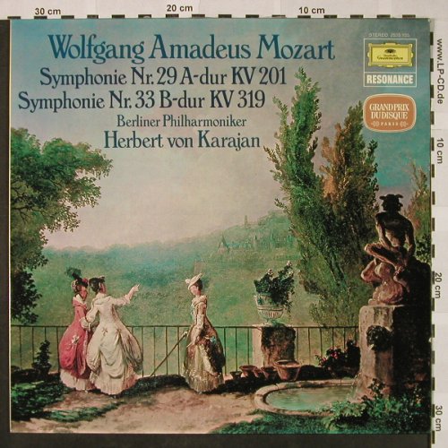 Mozart,Wolfgang Amadeus: Sinfonien Nr.29 & 33,KV.201,319, D.Gr. Resonance (2535 155), D, 1976 Typ: LP Best.-Nr.: L3284 Preis: 6,00 Euro