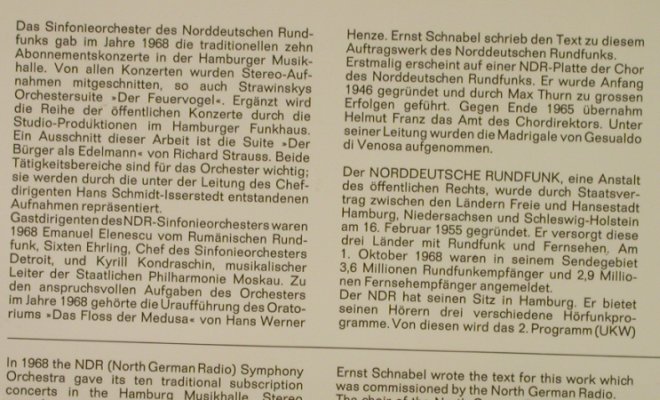 Strauss,Richard/Strawinsky/diVenosa: Bürger als Edelmann/Feuervogel/4 Ma, NDR(679 015), D, 1968 - LP - L3285 - 12,50 Euro