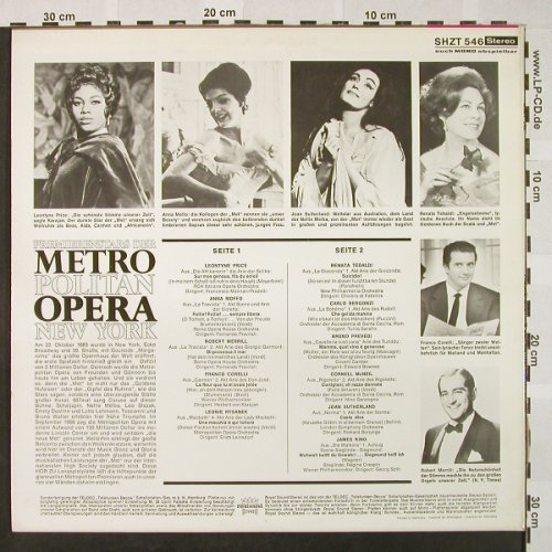 V.A.Premierenstars Der Metropolitai: Opera New York, 11 Tr., HörZu/Electrola(SHZT 546), D,  - LP - L3302 - 6,00 Euro