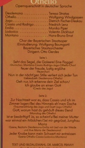 Verdi,Giuseppe: Othello-Opernquerschnitt in deutsch, D.Gr. Opern Auszüge (2537 017), D, Ri Typ: LP Best.-Nr.: L3315 Preis: 5,00 Euro