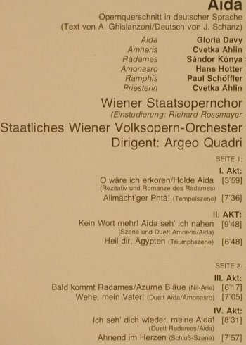 Verdi,Giuseppe: Aida-Querschnitt in deut. Sprache, D.Gr. Resonance(2535 372), D, Ri,  - LP - L3334 - 5,00 Euro