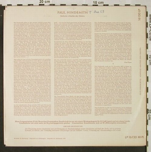 Hindemith,Paul: Mathis der Maler-Ausschnitte, D.Gr.(16 130), D, vg+/woc, 1958 - 10inch - L3363 - 5,00 Euro