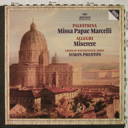 Palestrina,Giovani Pierluigi da: Missa Papae Marcelli, Archiv (15 240 5), D,Club Ed., 1986 Typ: LP Best.-Nr.: L3367 Preis: 5,00 Euro