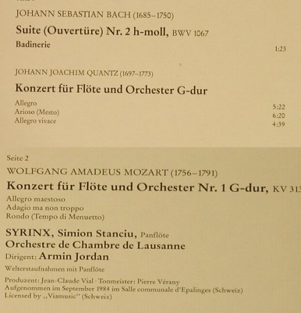 Stanciu,Simion - Syrinx: Bach,Quantz,Mozart, Erato/RCA(42 466-3), D,Club Ed., 1985 - LP - L3370 - 6,00 Euro