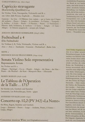 V.A.Komödiantische Musik des Barock: Farina,Schmelzer,Biber,Marais..., Telefunken(64 290), D, woc,Ri, 1969 - LP - L3373 - 5,00 Euro