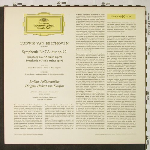 Beethoven,Ludwig van: Sinfonie Nr.7 a-dur op.92, D.Gr.(SLPM 138 806), D, 1962 - LP - L3375 - 10,00 Euro