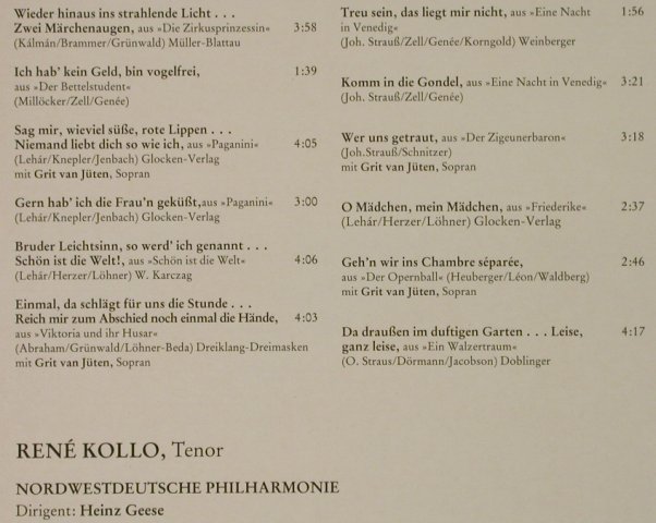 Kollo,Rene: Schön ist die Welt, RCA Gold Seal (RL 30359), D, 1981 Typ: LP Best.-Nr.: L3388 Preis: 6,00 Euro