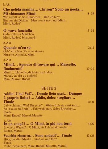 Puccini,Giacomo: La Boheme-Gr.Quers.ital-Sonderaufl., Sonocord (26 092-7), D, Ri, 1973 Typ: LP Best.-Nr.: L3390 Preis: 5,00 Euro