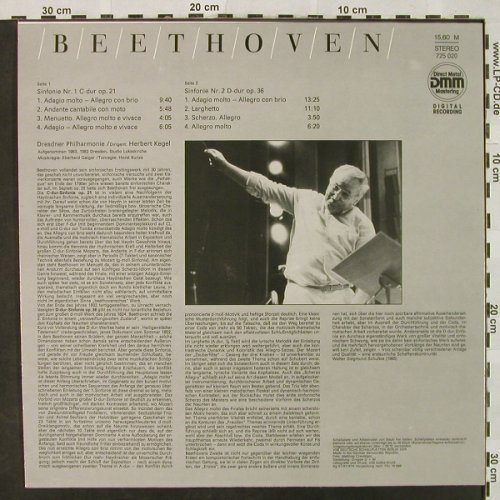 Beethoven,Ludwig van: Sinfonie Nr.1 & Nr.2, Eterna(725 020), DDR, 1987 - LP - L3400 - 7,50 Euro