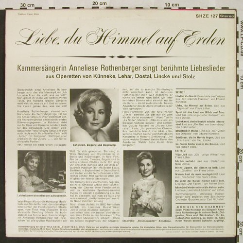 Rothenberger,Anneliese: Liebe,Du Himmel Auf Erden, HörZu (SHZE 127), D Typ: LP Best.-Nr.: L3411 Preis: 7,50 Euro