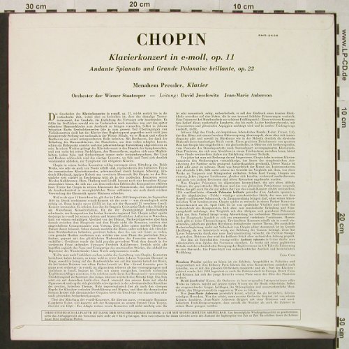 Chopin,Frédéric: Klavierkonzert Nr.1 e-moll, op.11, Concert Hall (SMS-2408), D,vg+/vg+ Typ: LP Best.-Nr.: L3427 Preis: 5,00 Euro