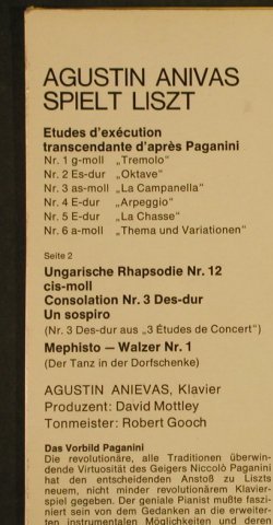 Anievas,Augustin: spielt Liszt, Sechs Etuden..,Ungari, EMI (C 063-02 221), D Typ: LP Best.-Nr.: L3449 Preis: 7,50 Euro
