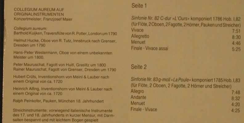 Haydn,Joseph: Pariser Sinfonien Nr.83g-moll,82, Harmonia Mundi(30 423 8), D, m-/vg+, 1975 - LP - L3459 - 5,00 Euro