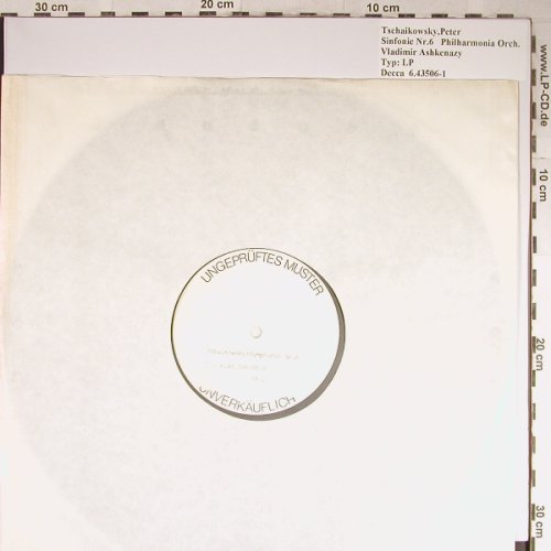 Tschaikowsky,Peter: Sinfonie Nr.6-Musterplatte No Cover, Decca(6.43506-1), D, 1987 - LP - L3519 - 5,00 Euro